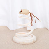 Cat Toy & Scratcher Set - Spiral Steel Spring Linen Disc Scratching Pad + Linen Mouse, Durable Cat Scratching Toy for Nail Care