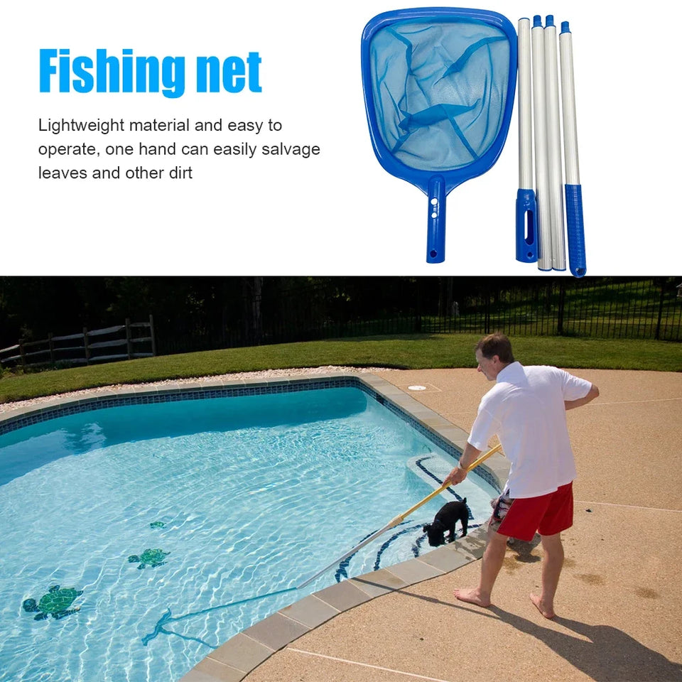 Fish Pond Skimmer Net Telescopic Pool Ponds Cleaning Net Detachable Durable Lightweight Multifunctional Debris Tools Accessories