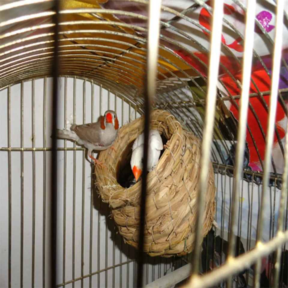 Birds Nest Straw Breathable Manual Bird Cage Bedding For Parakeets Interests Natural Fiber Simulation Birdhouse Resting Breeding