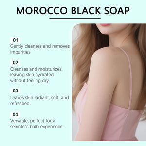 Natural Morocco Black Soap Dead Skin Remover Body Scrub Purifying Deep Cleansing Gentle on All Skin Types 100G/3.530Z