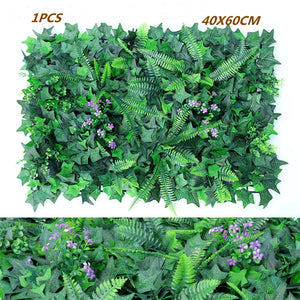 Green Artificial Plants Wall Panel Plastic Outdoor Lawns Fake Flowers Decor  Wedding Backdrop Party Garden Grass Flower Wall