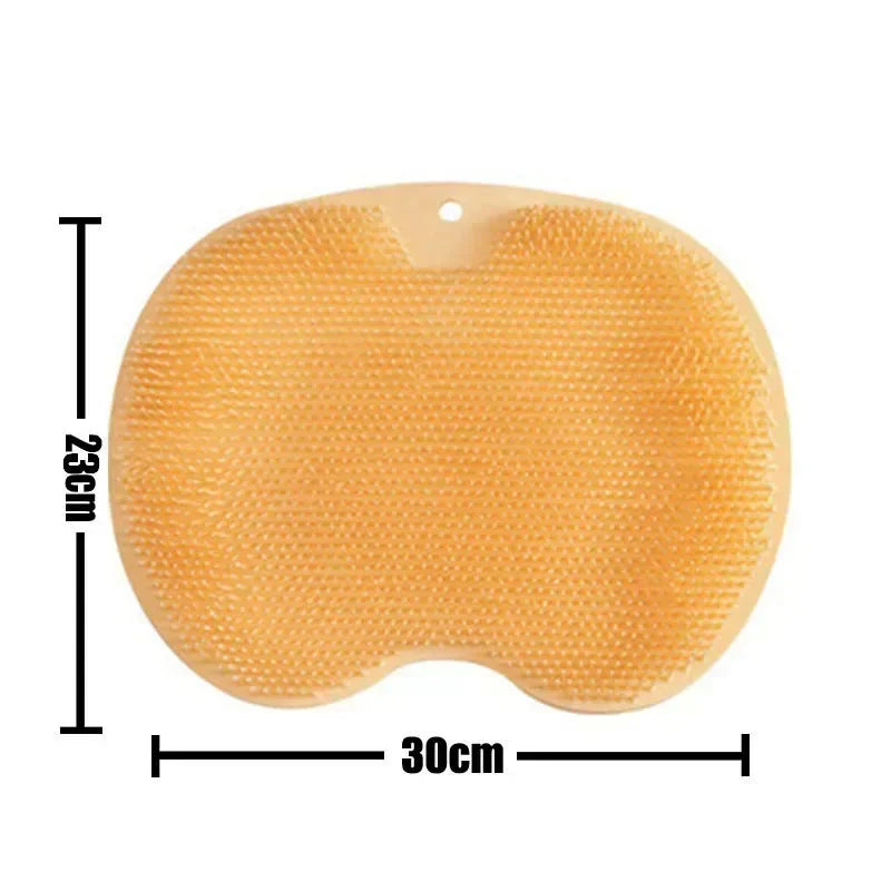 Foot Wash Mat Silicone Sponge Body Brush in The Shower Reusable Wall Mounted Back  Silicone Bath Foot Massage Pad Shower