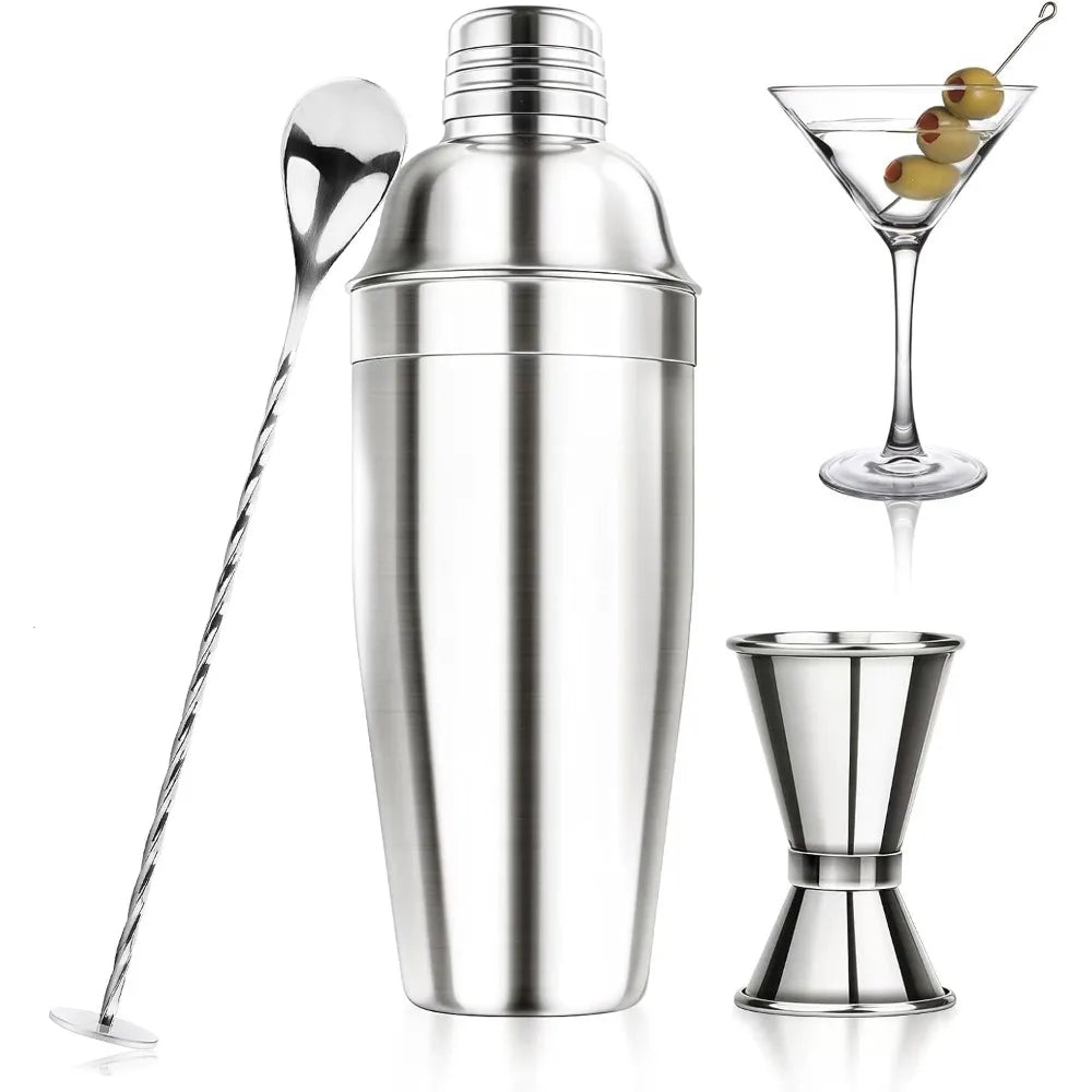 24OZ Cocktail Shaker Set - Cocktail Bar Martini Drink Shaker Set with Strainer, Stainless Steel Bartender Kit Drink Mixer with