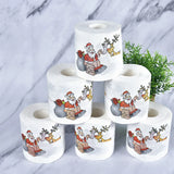 Colorful roll paper Christmas roll paper in stock Christmas pattern tissue printed small roll toilet paper