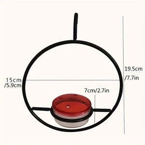 1pc//2pcs/3pcs Beautiful Hanging Hummingbird Feeder, Metal Bottle Humming Bird Feeder With Circular Metal Holder And Perch