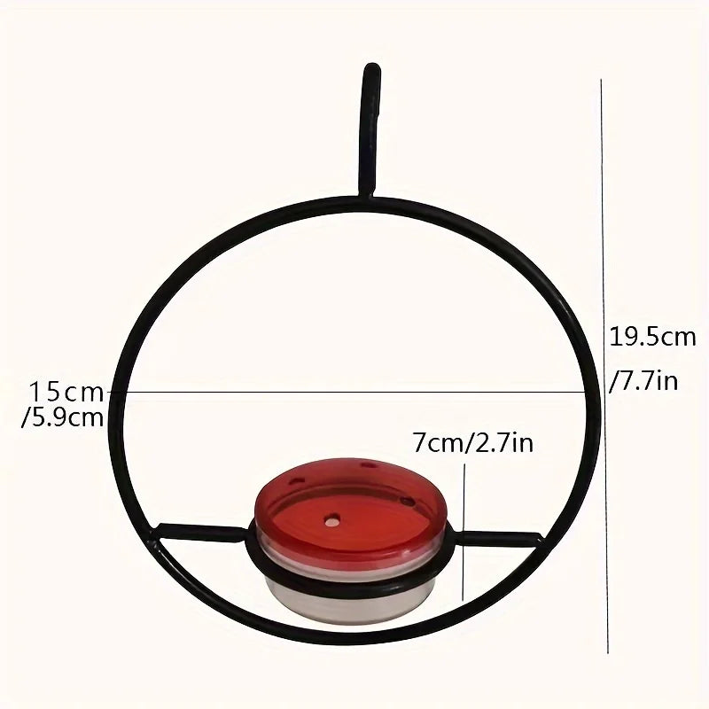 1pc//2pcs/3pcs Beautiful Hanging Hummingbird Feeder, Metal Bottle Humming Bird Feeder With Circular Metal Holder And Perch