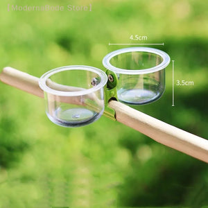 【N】Parrot Food Bowl Feeder Cup With Clip Small Pet Bird Feeder Water Bowl Bird Cage Feeder Pet Feeding Basin Bracket Accessories