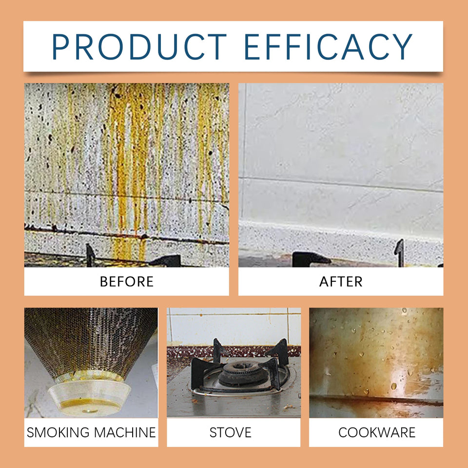 120ml Kitchen Degreaser Spray Household Oil Stain Deep Cleaning Stove Utensils Foam Cleaner Renewed Shine for Kitchen Appliances