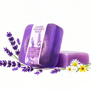 S+100g  Lavender Loofah Essential Oil Soap Handmade Facial Cleanser with Kojic Acid Body Shower Mud Whitening Lemon Fragran