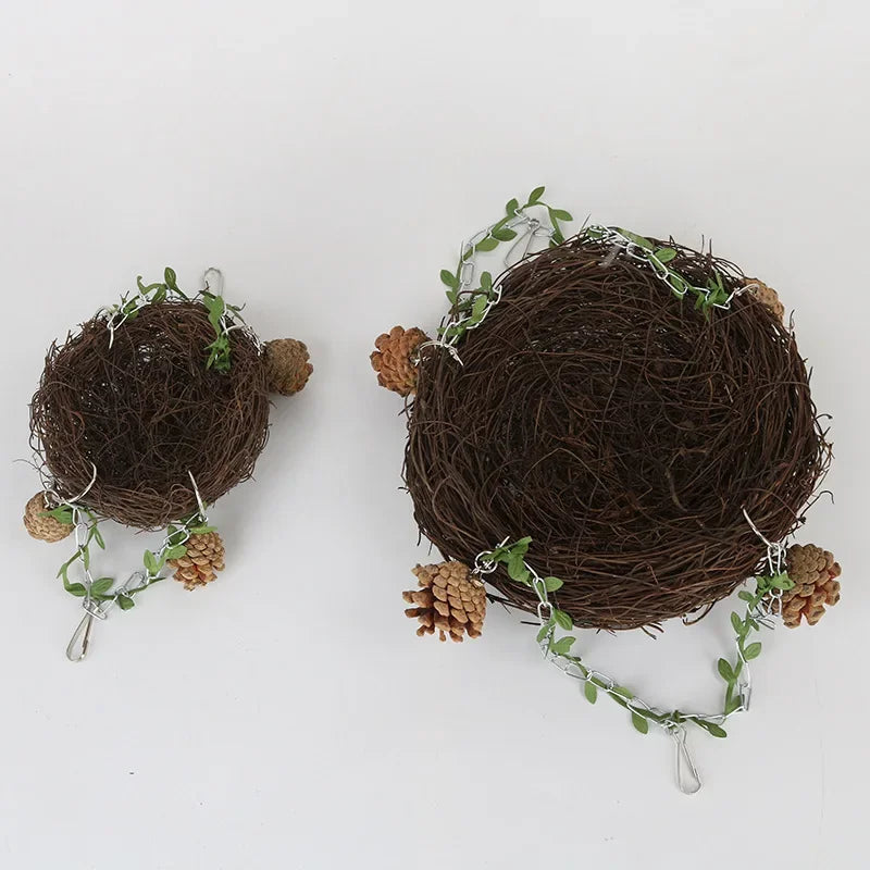 Rattan Round Rattan Bird Nest, Parrot Hanging Cages, Parrots, Pigeons Bedding, Rattan Weaving Bedding, Bird Play Toys
