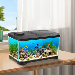 Aquarium Starter Kits - Arcrylic Fish Tank with Led Lights Freshwater & Marine Aquarium Tank for Betta, Fish Breeding Box
