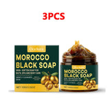 Natural Morocco Black Soap Dead Skin Remover Body Scrub Purifying Deep Cleansing Gentle on All Skin Types 100G/3.530Z