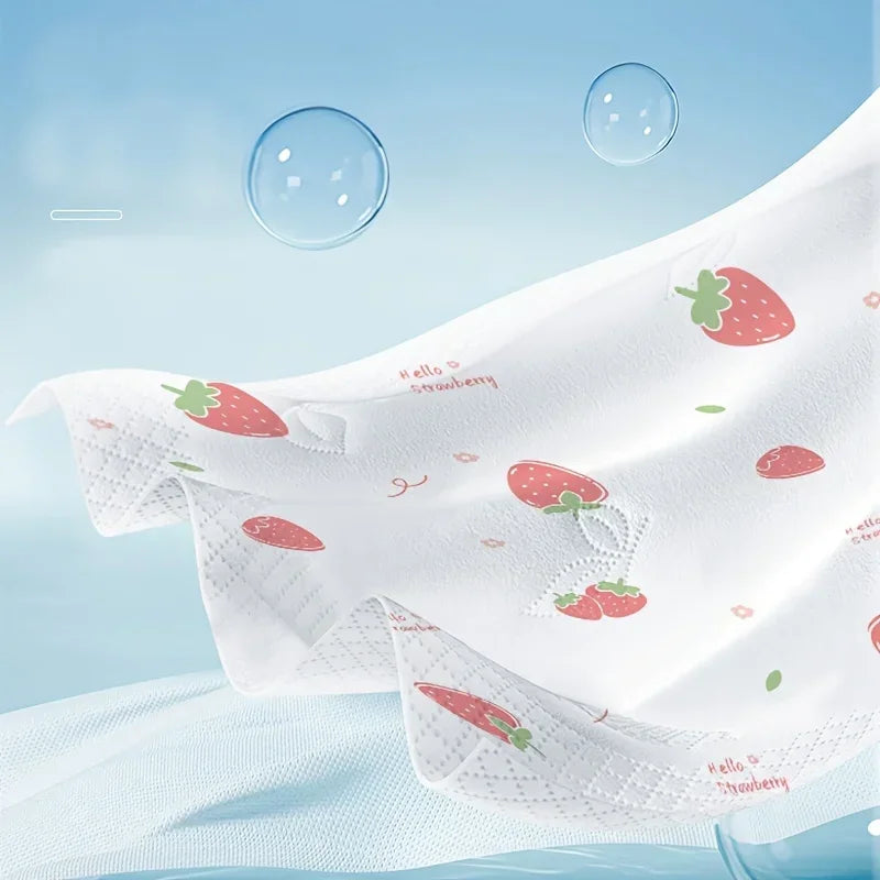 1 Pack/5 Packs/10Packs  of Strawberry Printed 4-layer Soft Paper, Household Paper, Toilet Paper, Napkins, Kitchen Paper