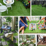 10 Pcs 12 Inchx12 Inch Fake Grass Deck Turf Tiles Interlocking Grass Deck Tiles Flooring Decor Pad for Garden Lawn Patio Balcony