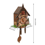 Cuckoo Clock,Wall Mount Time Bell Swing Alarm Watch Imitation Wood Style with Easy-to-Read Dials Bird Clock for Living Room
