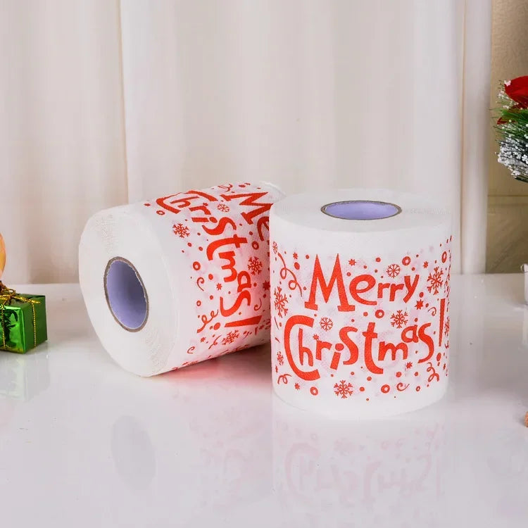 Toilet Paper Christmas Pattern Series Roll Paper Santa Claus Reindeer Hygienic Paper Creative Toilet Papers Rolls Funny Napkins