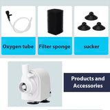 20W Aquarium Filter Pump Fish Tank Submersible Silent Oxygen Aerator Water Change Pump Aquarium Air Pump Wave Maker 880L/H