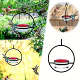 1pc//2pcs/3pcs Beautiful Hanging Hummingbird Feeder, Metal Bottle Humming Bird Feeder With Circular Metal Holder And Perch