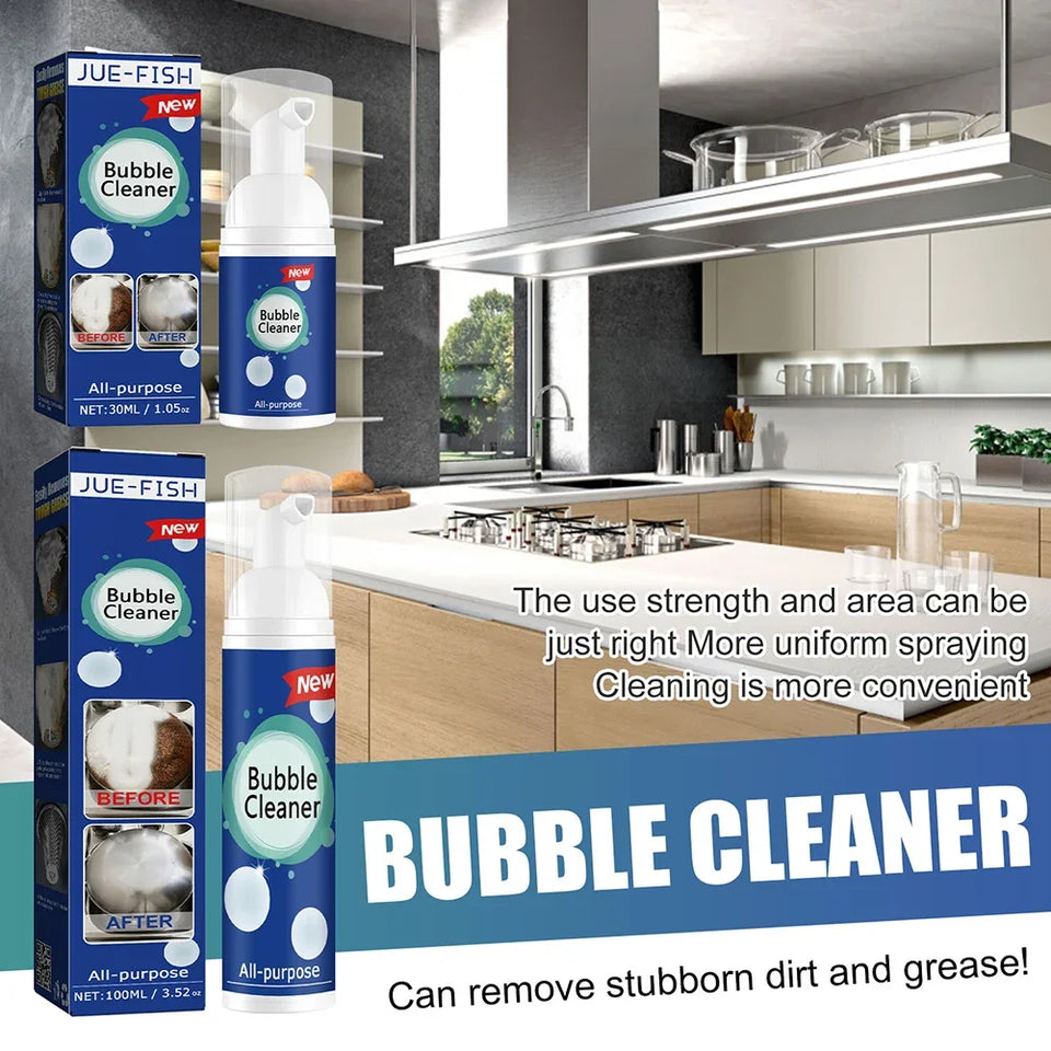 30ml/100ml Oil Stain Bubble Cleaner Rinse-Free Foam Cleaner Deep Cleaning Spray for Kitchen Hood and Ware for House Cleaning