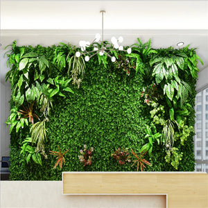 Green Artificial Plants Wall Panel Plastic Outdoor Lawns Fake Flowers Decor  Wedding Backdrop Party Garden Grass Flower Wall