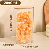 Hermetic Containers for Food Storage Pots Jar With Bamboo Lid Sealed Container Sugar Tea Cans Airtight Kitchen Coffee Jars