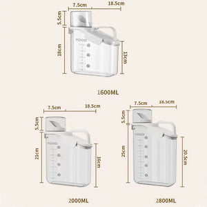 Airtight Rice Storage Container with Measuring Cup Cereal Dry Food Containers Dispenser Pet Dog Cat Food Container Box BPA Free