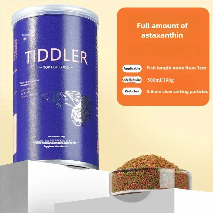 YEE Aquatic Feed TIDDLER TOP FISH FOOD Guppy Tetra Goldfish Small Tropical Fish Food Enhance Color High Protein Content