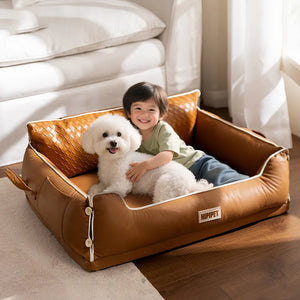 Autumn and Winter Dog Bed Latex Backrest Square Bed Cat Bed Dog Bed Small and Medium-Sized Dog Pet Bed All-Season Waterproof Dog