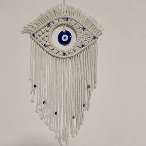 Macrame Wall Hanging Handmade Turkish Evil Eye Pendant Tapestry Nazar Decoration for Home Living Room Wall Home Decor Gift Tapiz