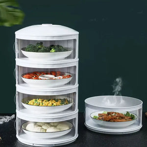 Anti Fly Vegetable Cover Food Insulation Covers 3/4/5 Layer Transparent Stackable Dustproof Leftovers Food Storage Box Container