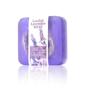 S+100g  Lavender Loofah Essential Oil Soap Handmade Facial Cleanser with Kojic Acid Body Shower Mud Whitening Lemon Fragran