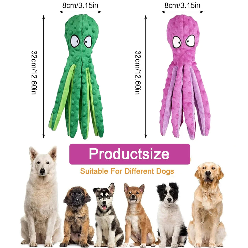 2Pcs Pet Plush Toy Octopus Dog Interactive Toy Indestructible Bite Resistant Sound Puppy squeaky Octopu Dogs Rattle Toys Supplie