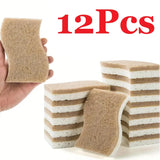 6/12Pcs Natural Kitchen Sponge Cellulose and Coconut Scrubber for Dishes Pack of Household Cleaning Sponges White