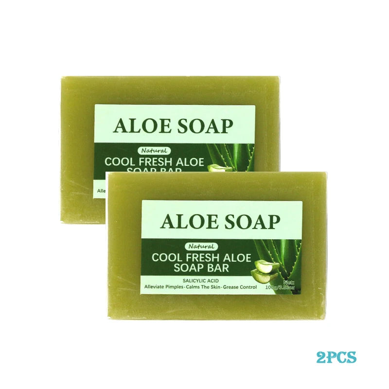 1/2/4/6Pcs Aloe Vera Whitening Soap, Remove Acne, Pimples, Skin Radiant, Improve Skin Luster, Vegan Bath Wash for All Skin Types