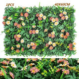 Green Artificial Plants Wall Panel Plastic Outdoor Lawns Fake Flowers Decor  Wedding Backdrop Party Garden Grass Flower Wall
