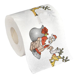 Colorful roll paper Christmas roll paper in stock Christmas pattern tissue printed small roll toilet paper