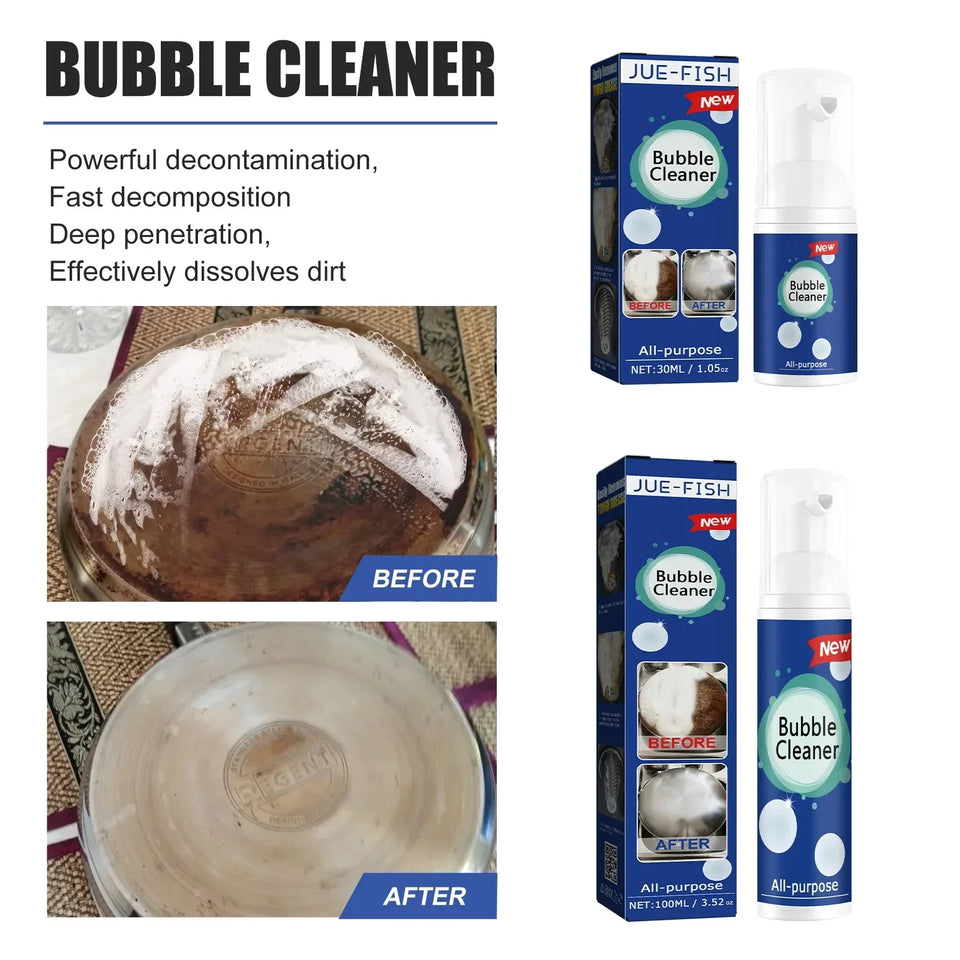 30ml/100ml Oil Stain Bubble Cleaner Multi-Purpose Oil Stain Remover Rinse-Free Deep Cleaning Spray for Kitchen Hood and Ware