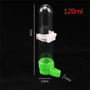 120/240/490ML Bird Feeder Automatic Cage Hanging Parrot Feeder Water Dispenser for Small Medium Large Bird Pet Cage Accessories