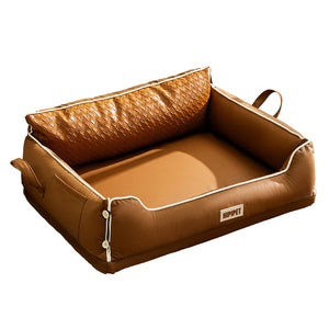 Autumn and Winter Dog Bed Latex Backrest Square Bed Cat Bed Dog Bed Small and Medium-Sized Dog Pet Bed All-Season Waterproof Dog