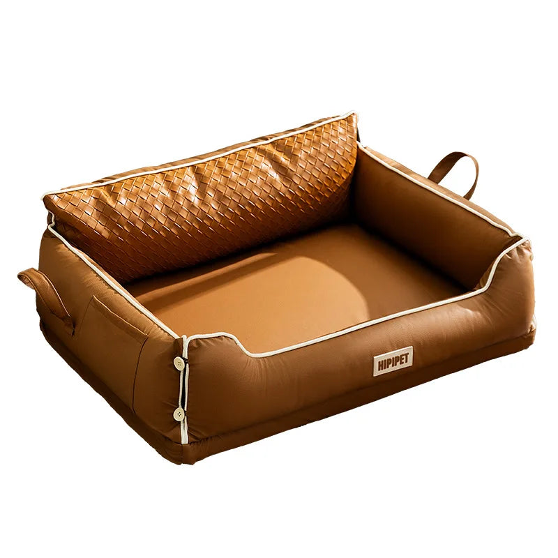 Autumn and Winter Dog Bed Latex Backrest Square Bed Cat Bed Dog Bed Small and Medium-Sized Dog Pet Bed All-Season Waterproof Dog