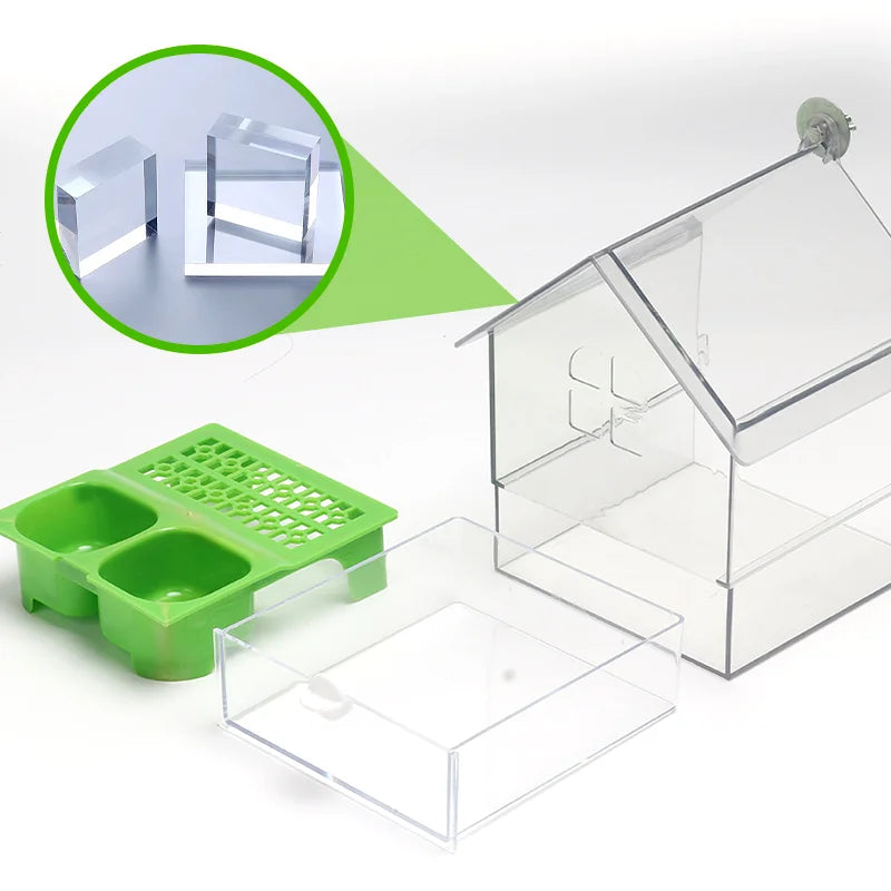 Bird Cage Feeder Parakeet Bathtub Drinker Feeding Portable Multifunction Hanging Bird Bath Hanging Shower Box for Parakeets