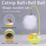 Tumbler Cat Toy Removable Stick Feather Scratching Ball Anti-Bite Turntable Interactive Toy Interesting Pet Supplies