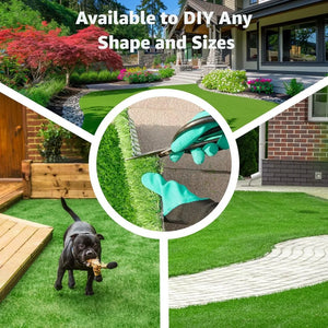 Artificial Grass Turf Roll Outdoor for Garden Landscape Decoration, Astroturf Rug with Drainage Holes,Synthetic Grass Lawn for B