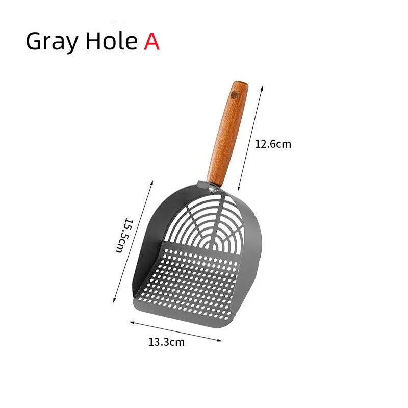 Cat Litter Shovel Pet Cleaning Tool carbon steel Wooden Handle Washable Kitten Litter Scoop Cats Toilet Cleaning Shovel Tool