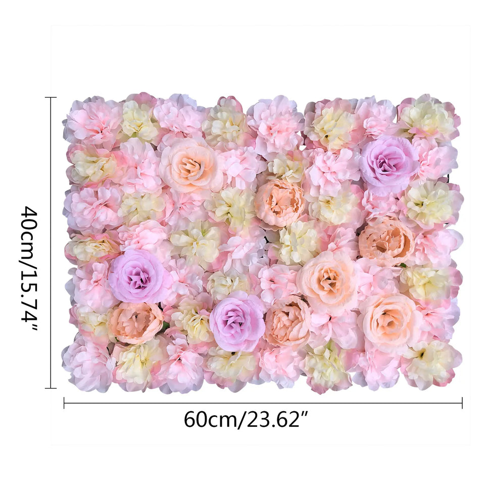 Artificial Wall Panels Flower Wall Mat Silk Flower Panels for Outdoor Garden Backyard Fence Privacy Screen and Indoor Wall Decor