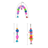Parrot Chew Strands Wooden Bird Parakeet Bite Molar Toys Rattan Ball With Bell For Pet Bird Cage Hangable Chewing Toy Bird Items