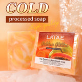LKIAE Natural Carrot & Papaya Handmade Soap, Brightening, Clean Skin, Reduce Acne, Dark Spots, Face & Body Wash, 150g/3.53 oz