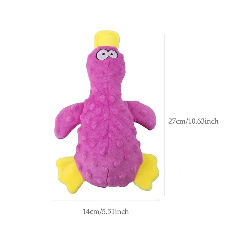 Duck Soft Plush Stuffed Raw Dog Toys for small Puppy dogs Interactive Squeaky Dog Bite Toy Sound Paper Chew Tooth Pet Supplier