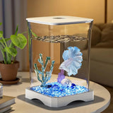 4K High-definition Desktop Fish Tank Acrylic Fish Tank Detachable Transparency Small Tank Multipurpose Amphibian Feeding Box