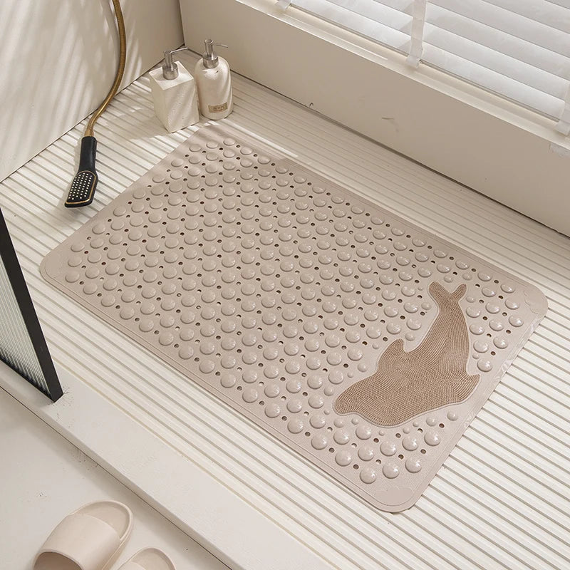 Washable Shower Bathroom Mat Massage Clean Feet Bathroom Non-slip PVC Bath Mat